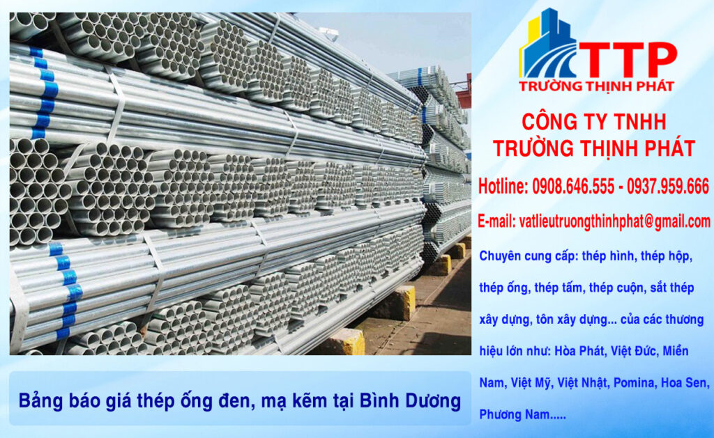 Ống thép mã kẽm ở Bình Dương